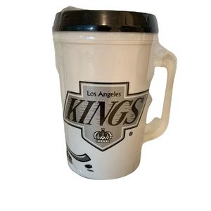 Vintage 90’s LA Kings NHL Plastic Coffee mug with lid 22 oz Retro